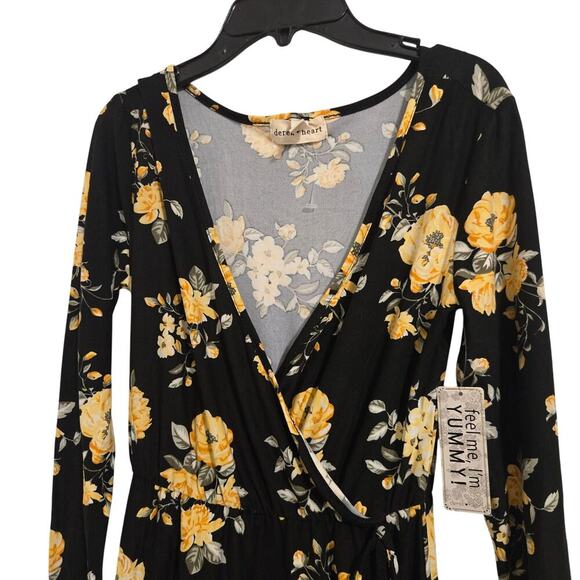Derek Heart Women’s Floral Wrap Dress Long Sleeve Size Small Casual - Picture 5 of 9